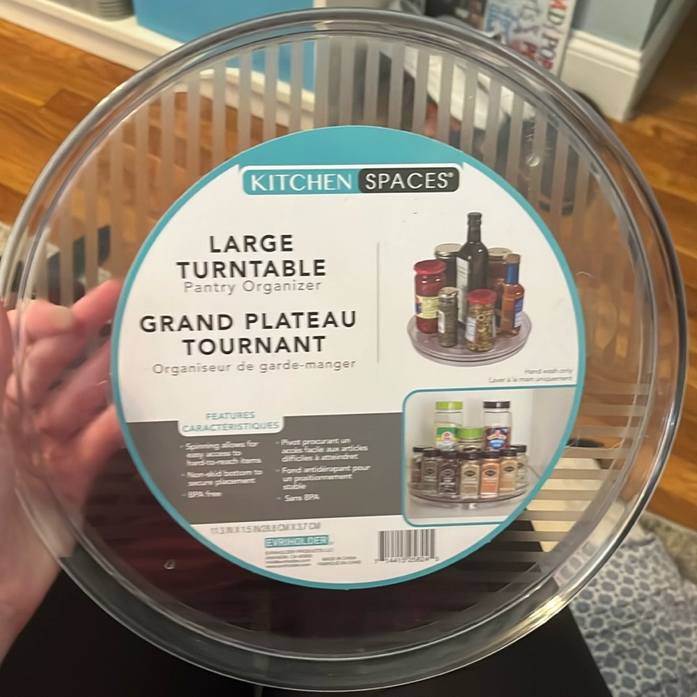 This turntable is perfect for makeup or your kitchen!